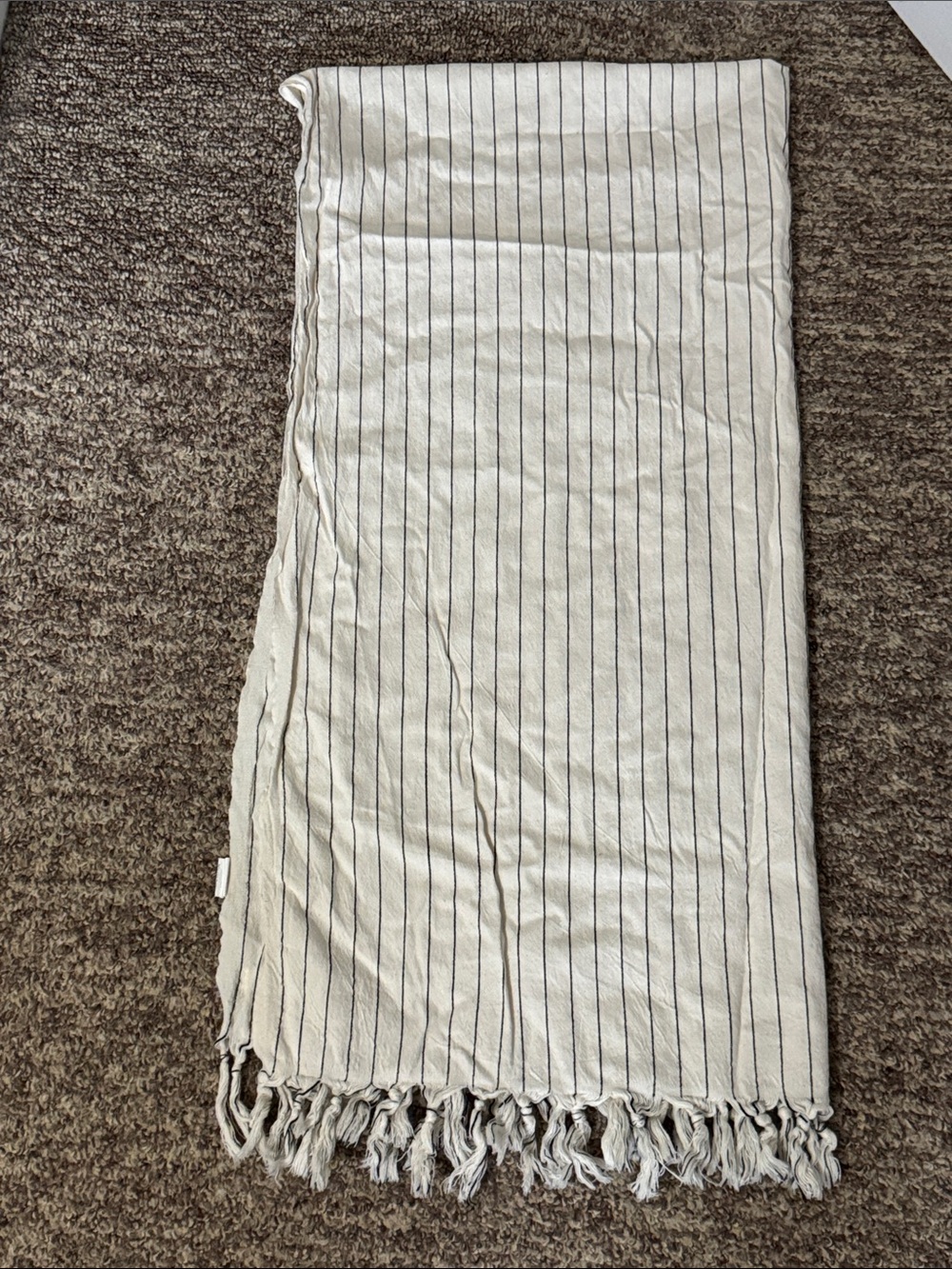 Striped Cream Turkish-Style Towel